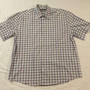Cubavera Shirt‎ Mens Size XL Plaid Multicolored Button Down Short Sleeve Pockets